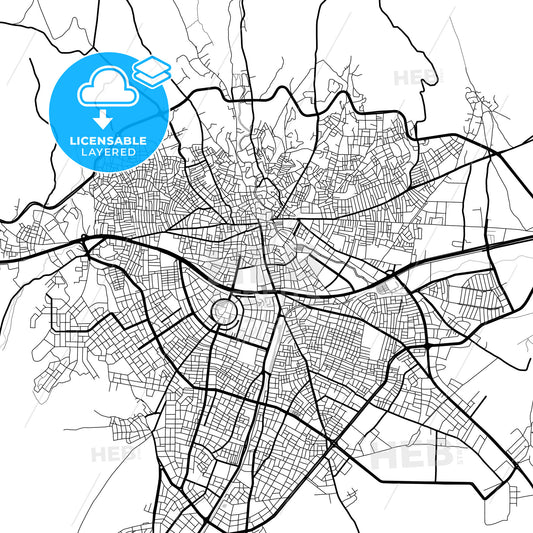 Layered PDF map of Uşak, Uşak, Turkey