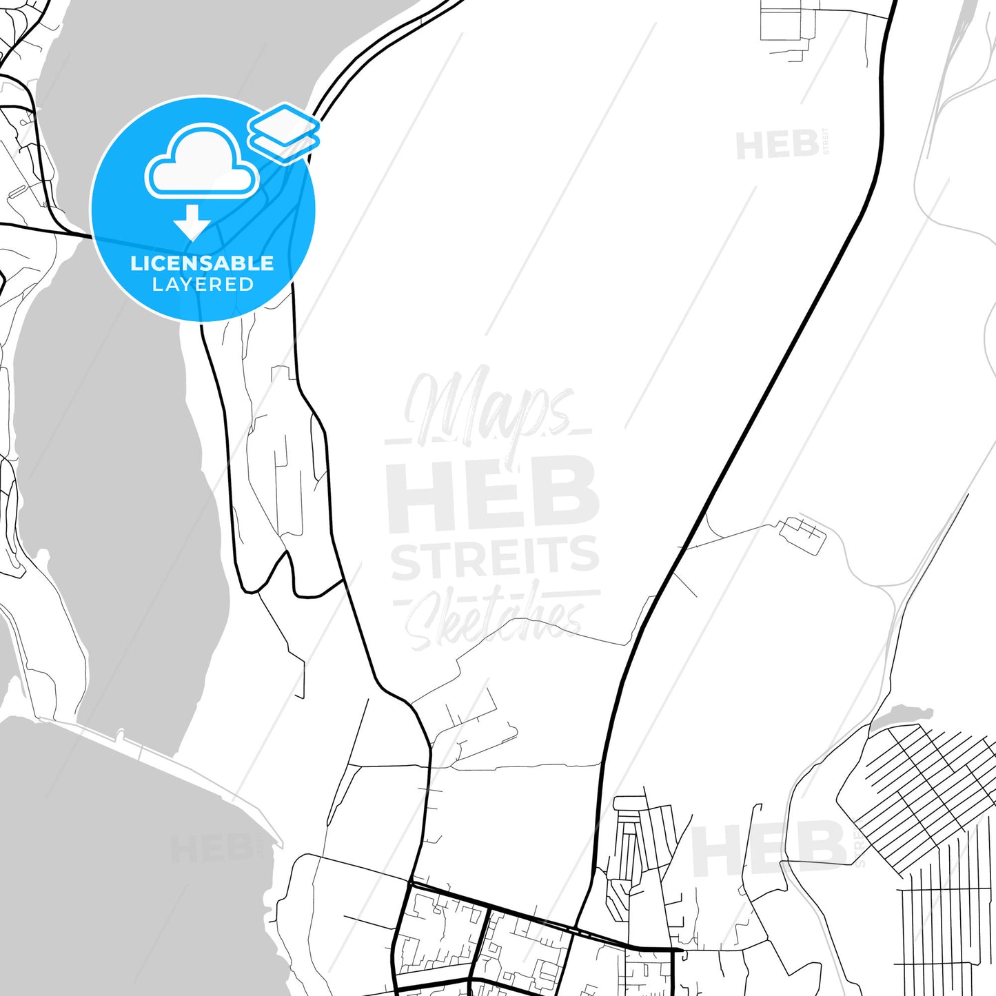 Layered PDF map of Ust-Ilimsk, Irkutsk Oblast, Russia