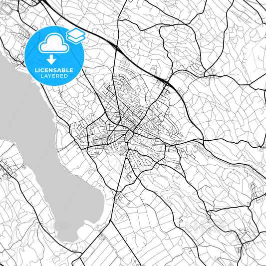 Layered PDF map of Uster, Switzerland