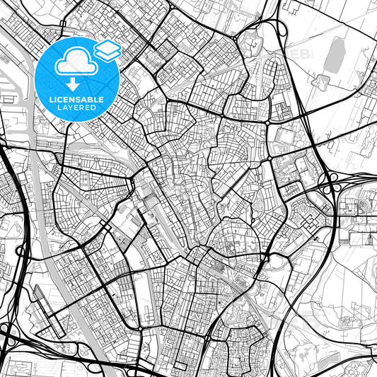 Layered PDF map of Utrecht, Utrecht, Netherlands