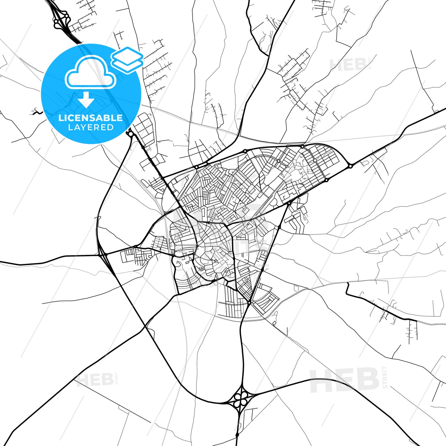 Layered PDF map of Utrera, Seville, Spain
