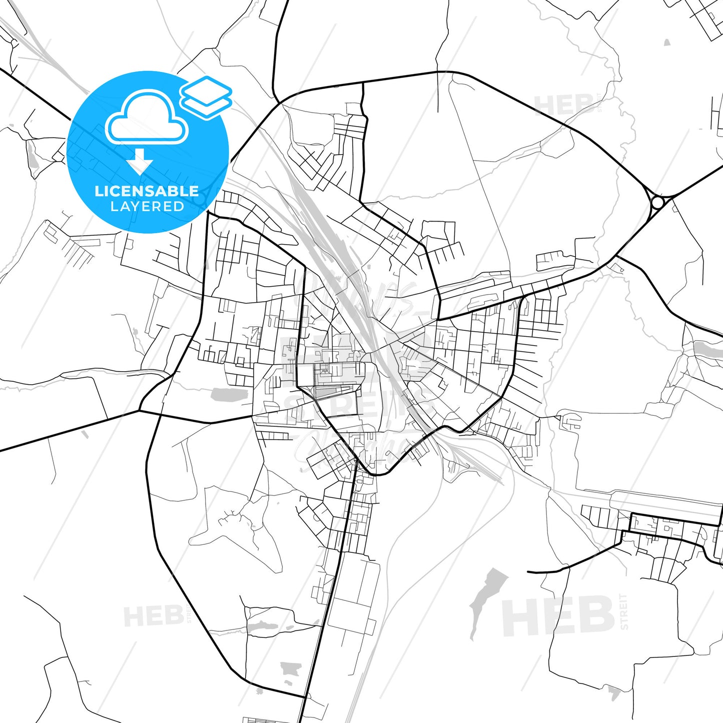 Layered PDF map of Uzlovaya, Tula Oblast, Russia