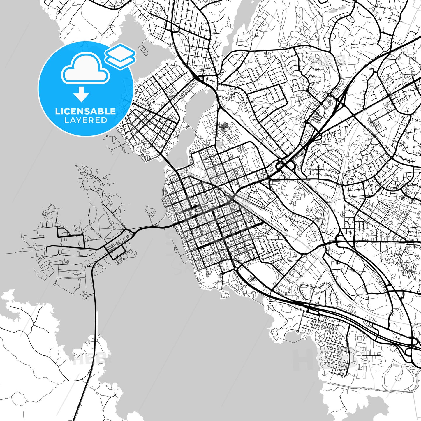 Layered PDF map of Vaasa, Finland