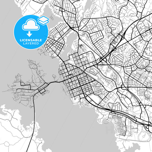 Layered PDF map of Vaasa, Finland