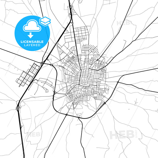 Layered PDF map of Valdepeñas, Ciudad Real, Spain