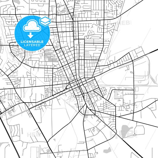 Layered PDF map of Valdosta, Georgia, United States