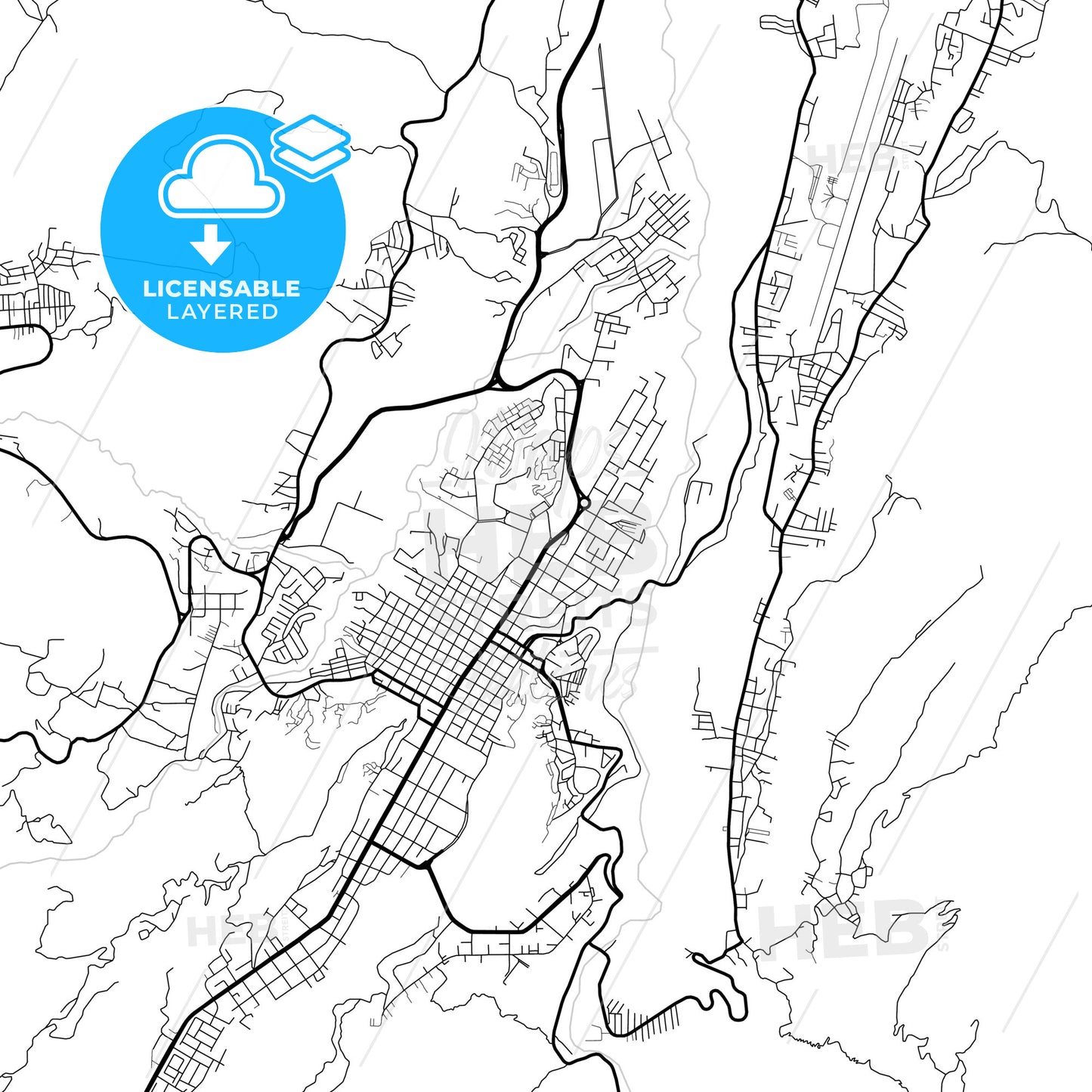 Layered PDF map of Valera, Venezuela