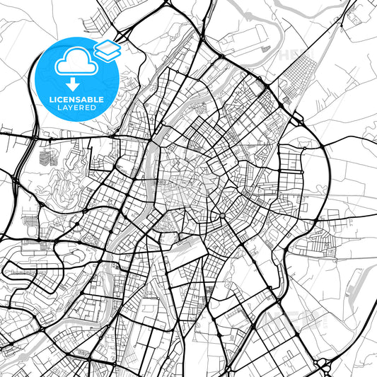 Layered PDF map of Valladolid, Spain