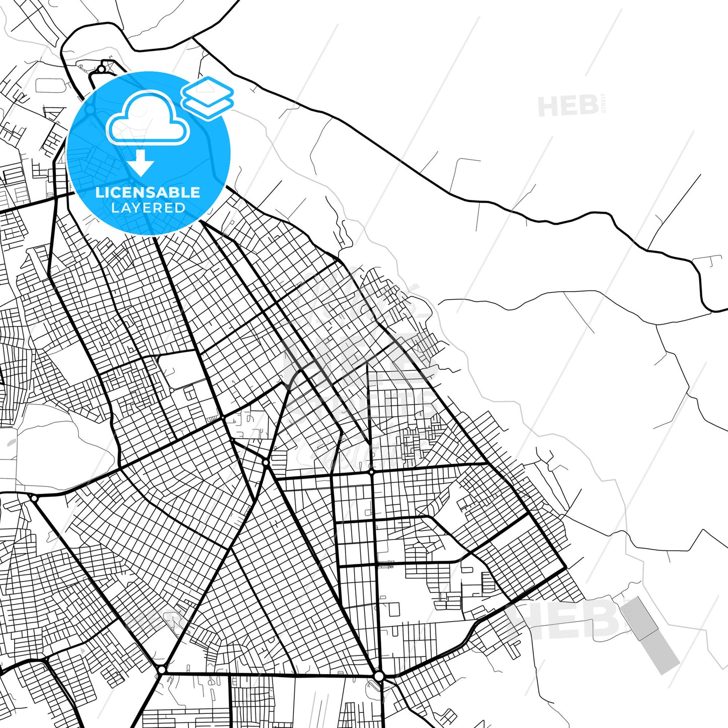 Layered PDF map of Valledupar, Colombia