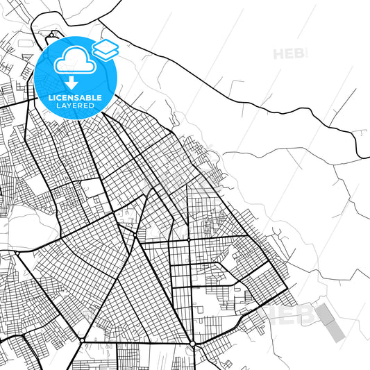 Layered PDF map of Valledupar, Colombia