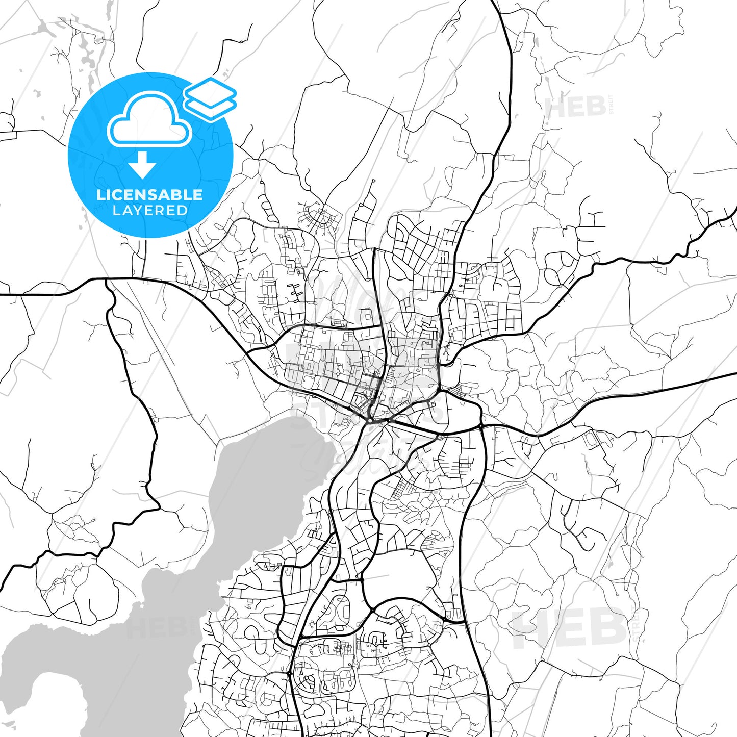 Layered PDF map of Vallentuna, Sweden