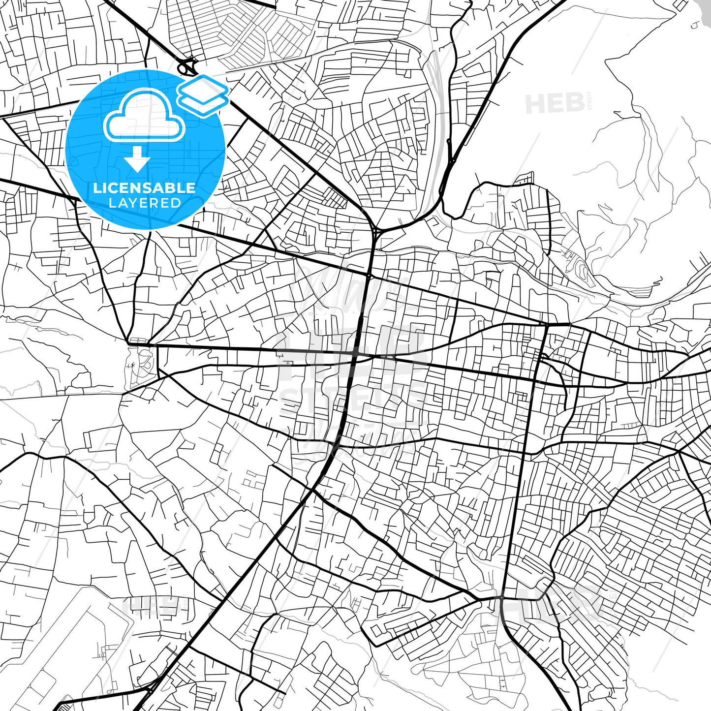 Layered PDF map of Van, Van, Turkey