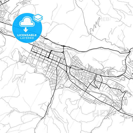 Layered PDF map of Vanadzor, Lori, Armenia