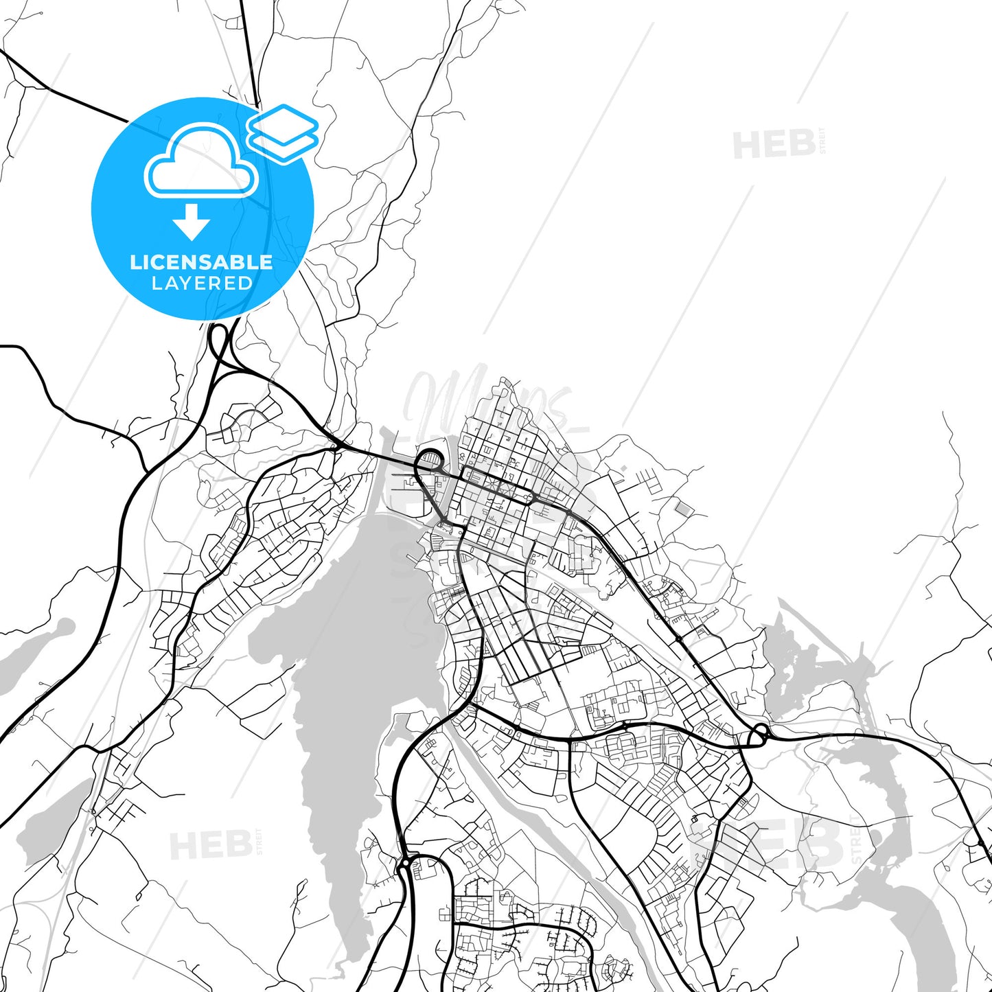 Layered PDF map of Vänersborg, Sweden