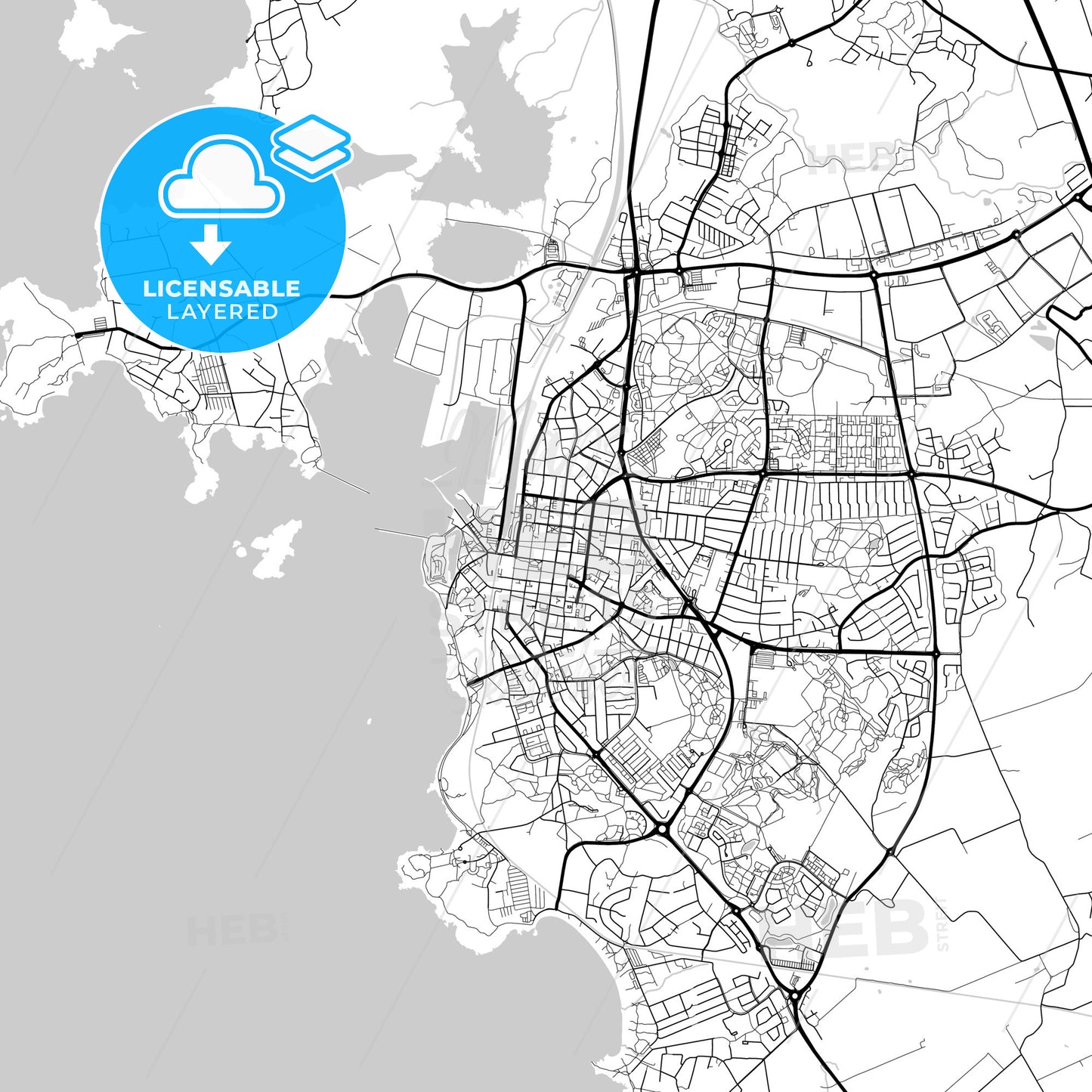 Layered PDF map of Varberg, Sweden