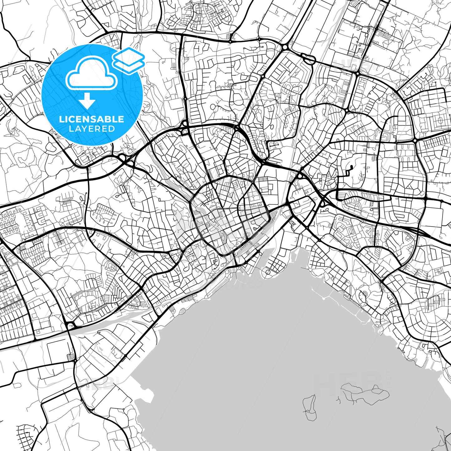 Layered PDF map of Västerås, Sweden