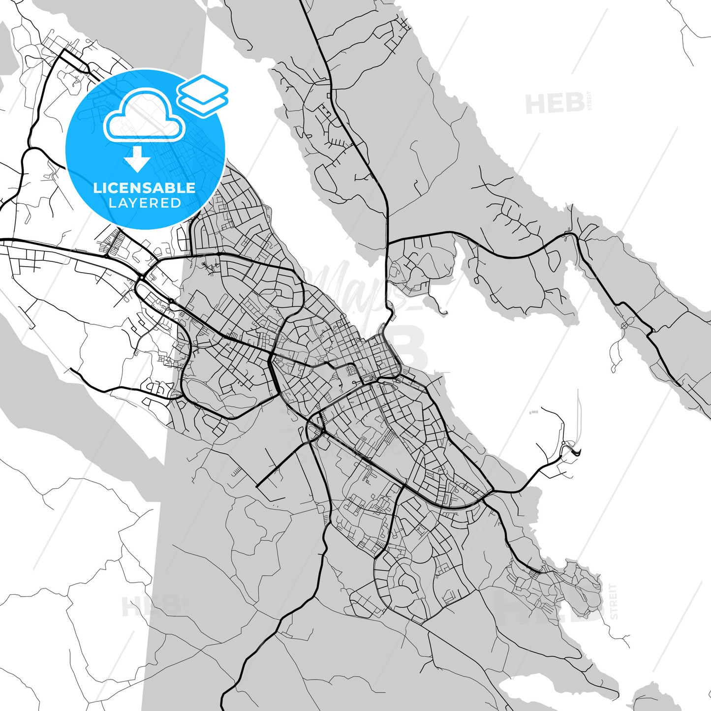 Layered PDF map of Västervik, Sweden