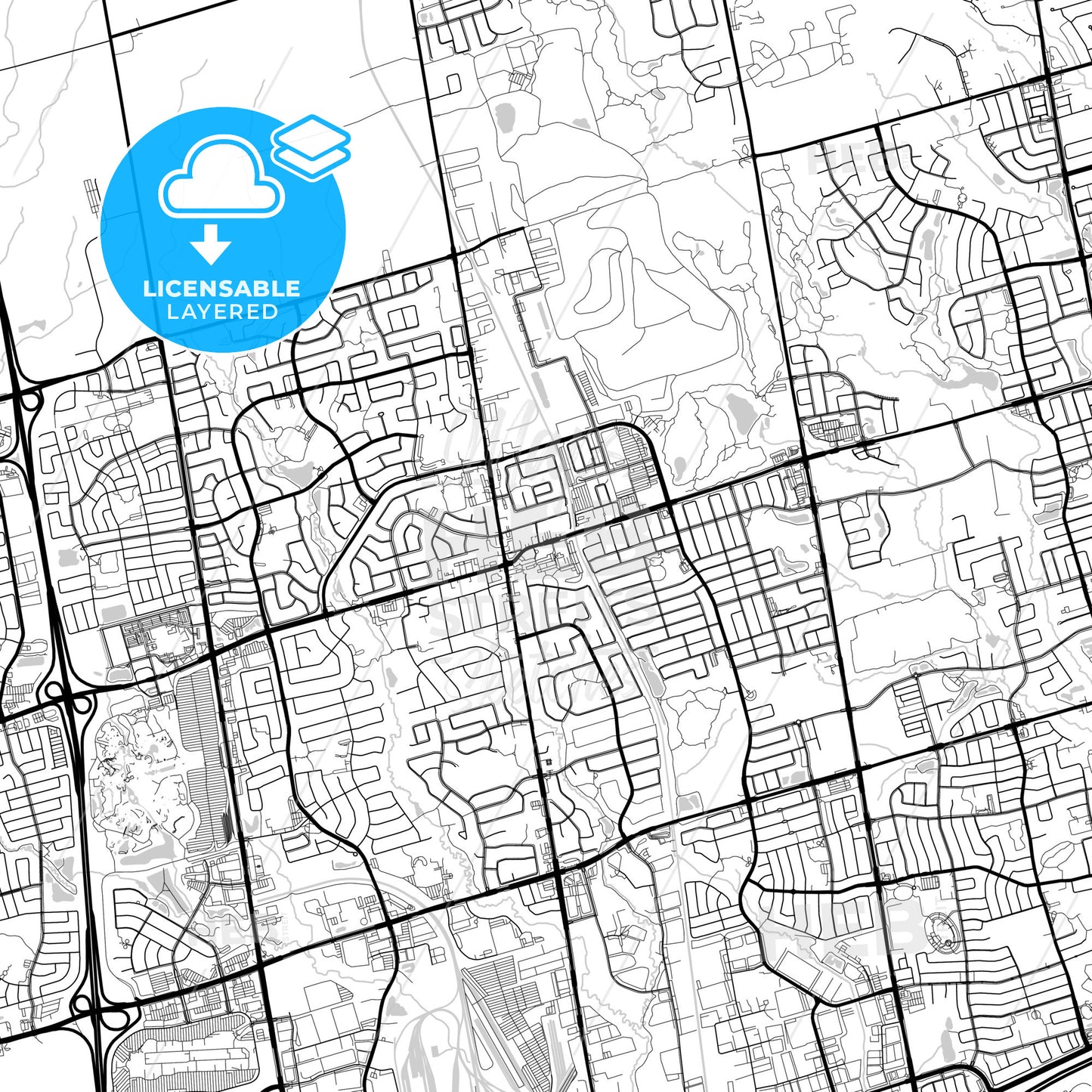 Layered PDF map of Vaughan, Ontario, Canada