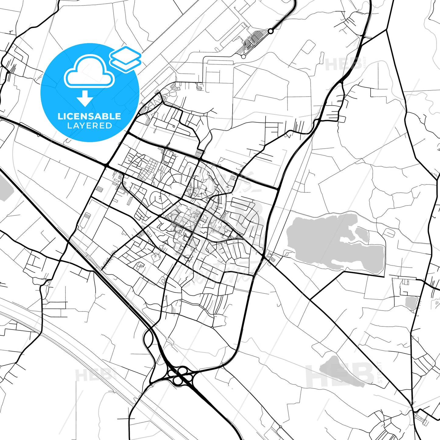 Layered PDF map of Velika Gorica, Zagreb County, Croatia