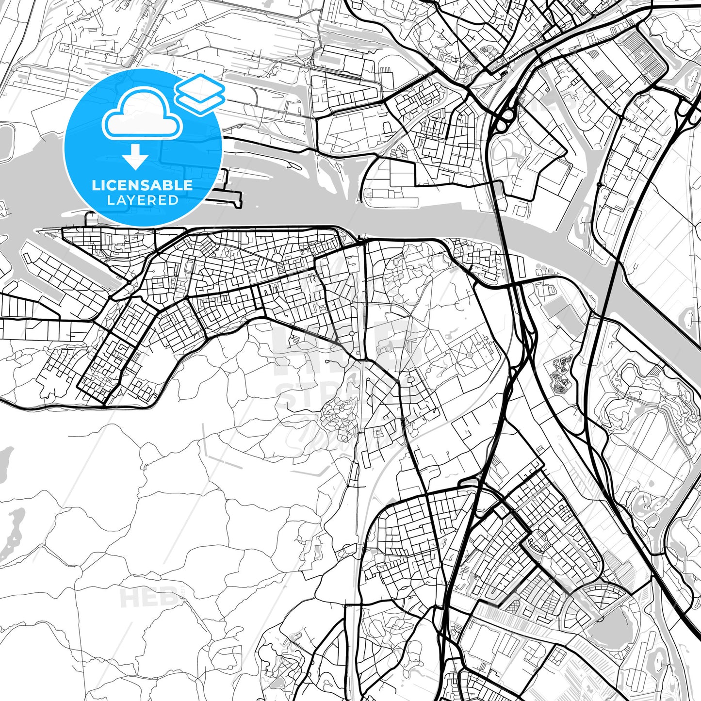 Layered PDF map of Velsen, North Holland, Netherlands