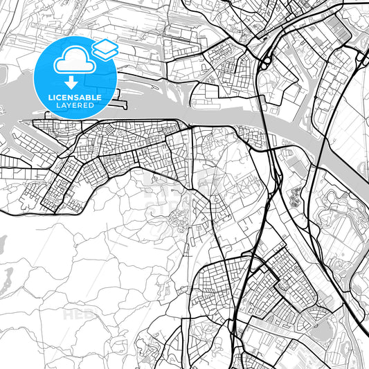 Layered PDF map of Velsen, North Holland, Netherlands