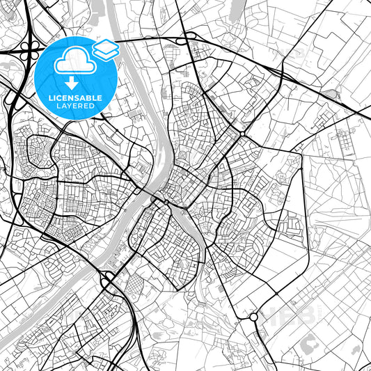 Layered PDF map of Venlo, Limburg, Netherlands