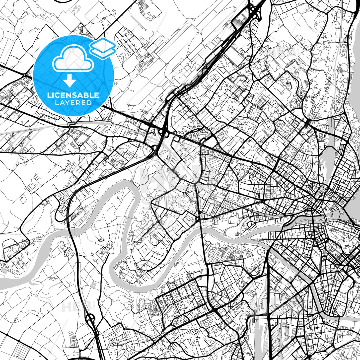 Layered PDF map of Vernier, Switzerland