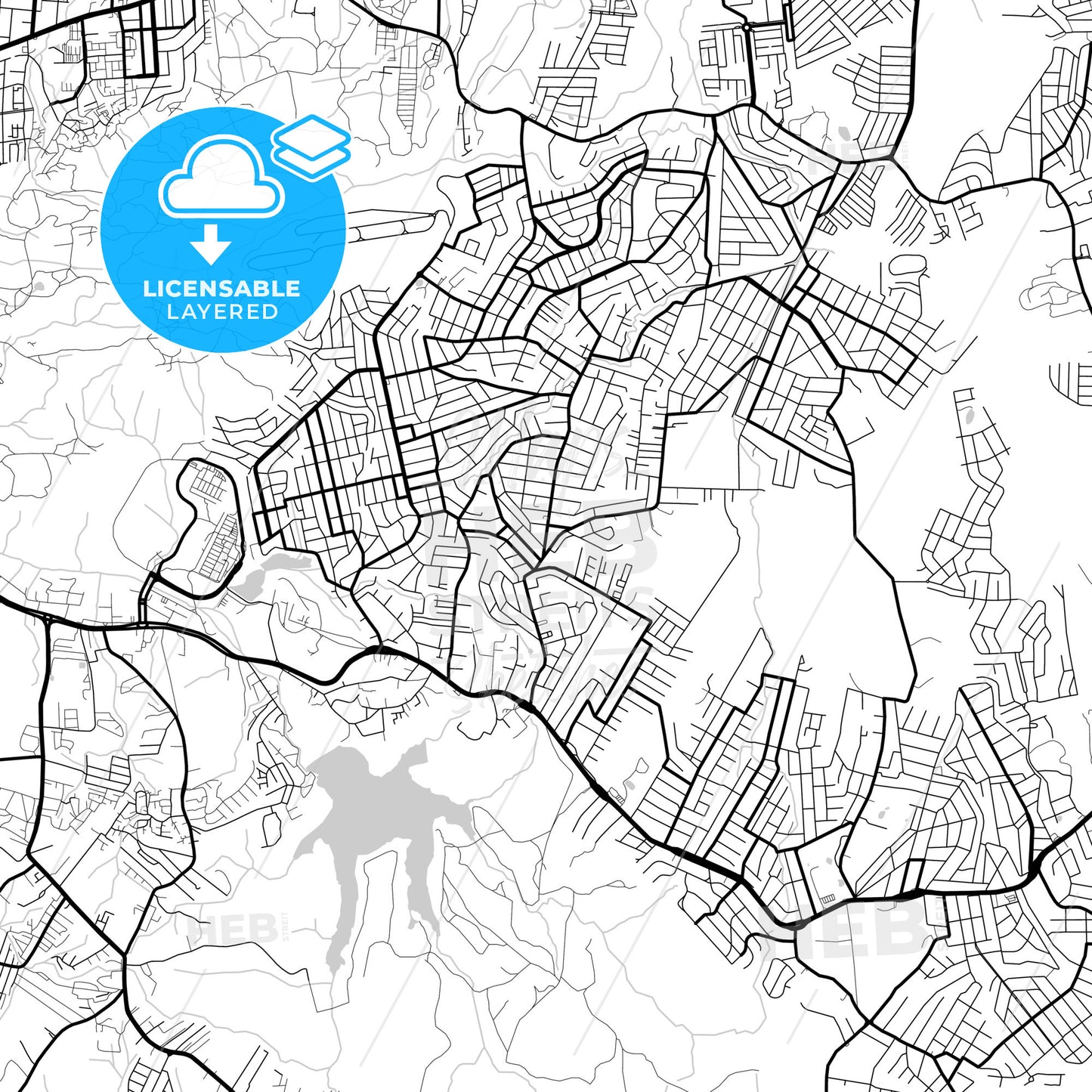 Layered PDF map of Viamao, Brazil