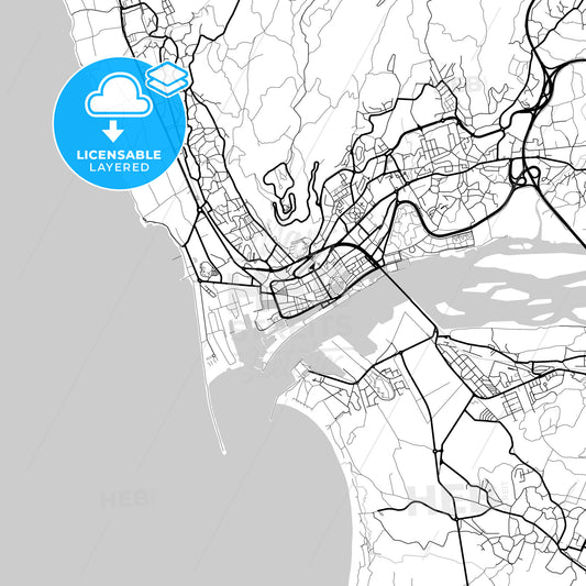 Layered PDF map of Viana do Castelo, Viana do Castelo, Portugal