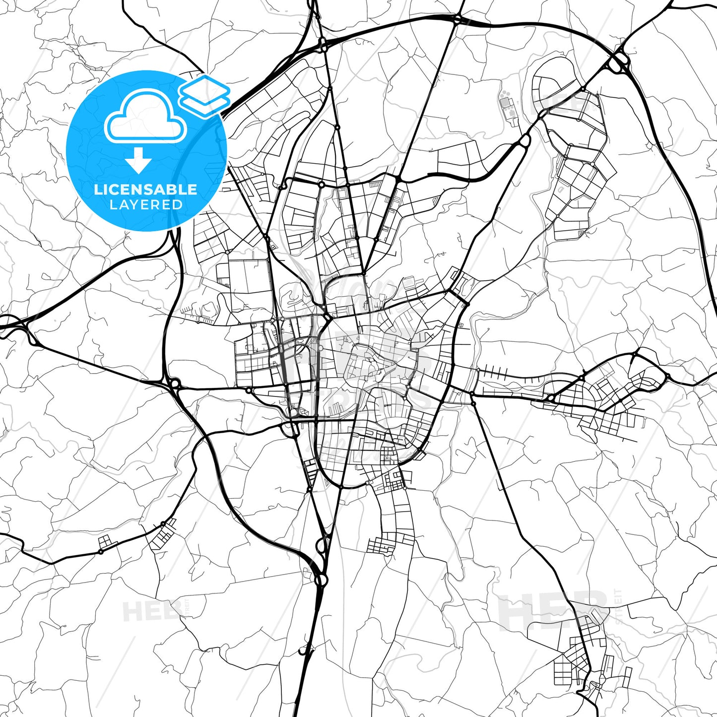 Layered PDF map of Vic, Barcelona, Spain