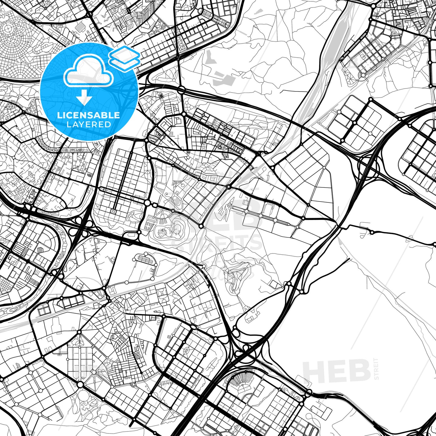 Layered PDF map of Vicálvaro, Madrid, Spain