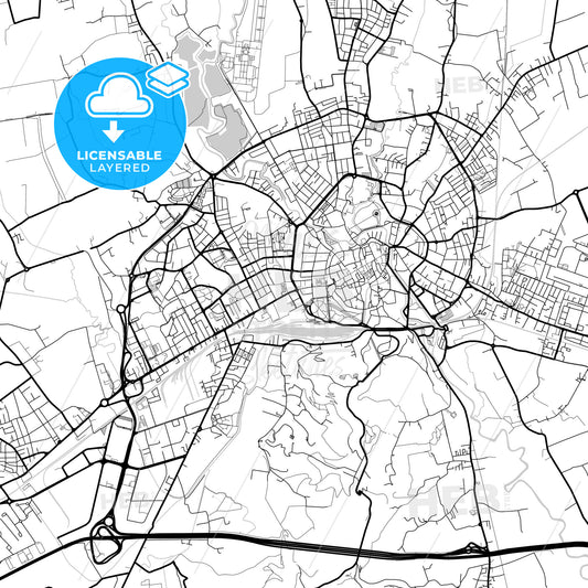 Layered PDF map of Vicenza, Veneto, Italy