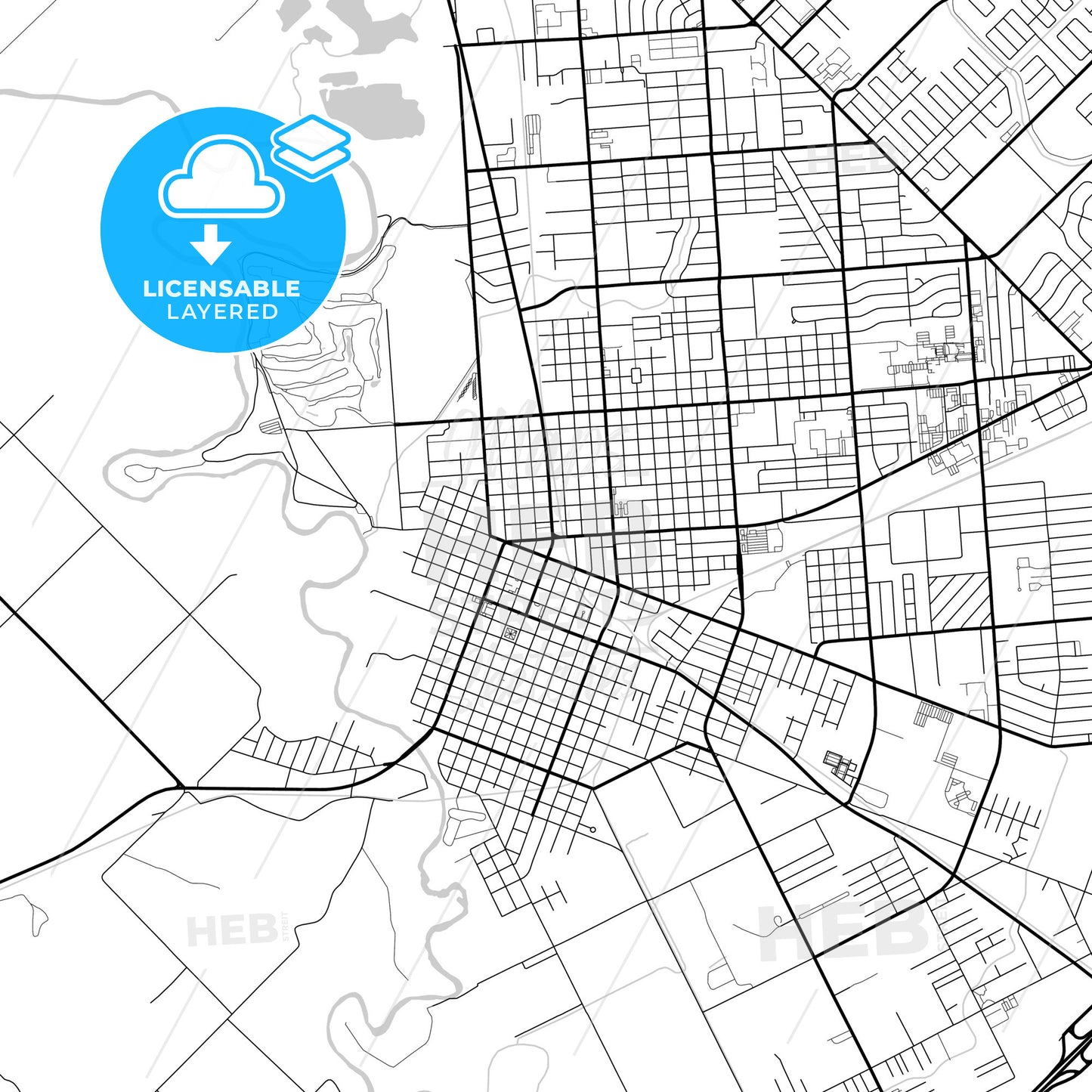 Layered PDF map of Victoria, Texas, United States