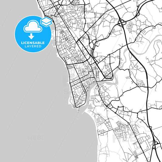 Layered PDF map of Vila do Conde, Porto, Portugal