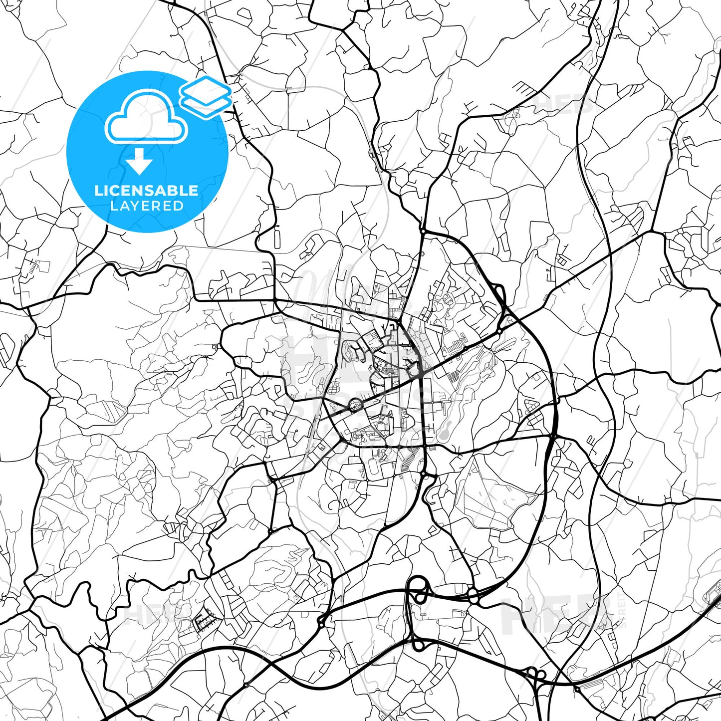 Layered PDF map of Vila Nova de Famalicão, Braga, Portugal