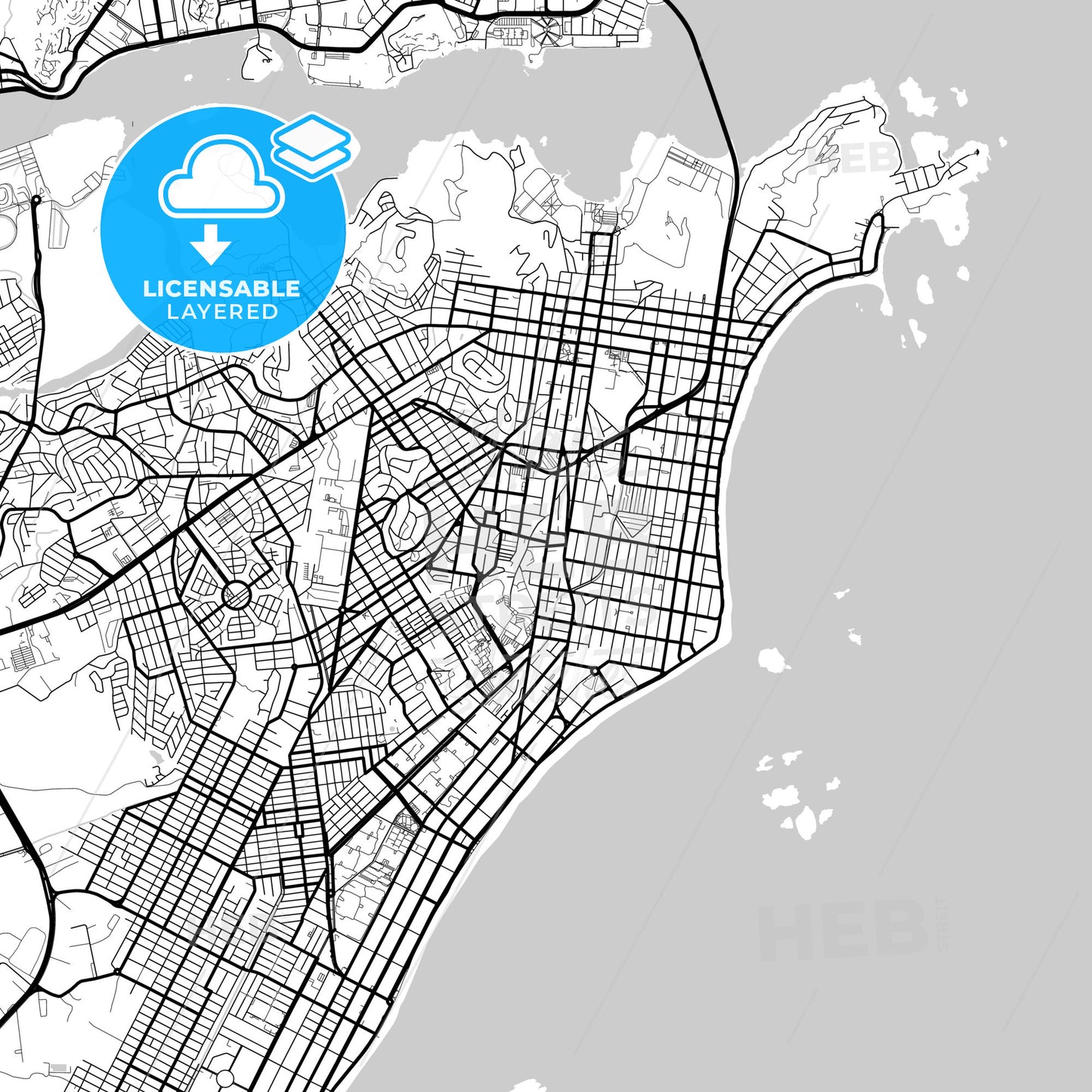 Layered PDF map of Vila Velha, Brazil