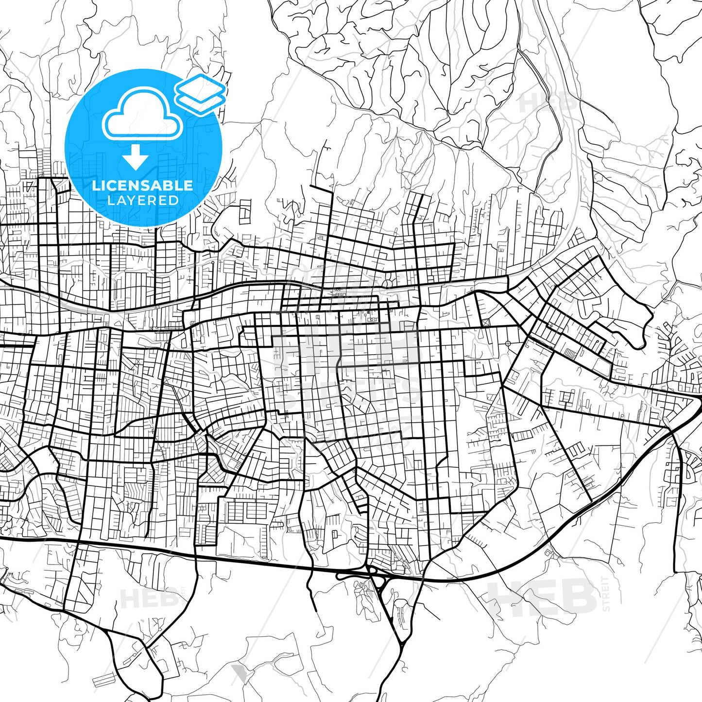 Layered PDF map of Villa Alemana, Chile