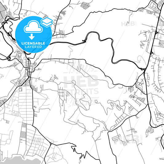 Layered PDF map of Villa Canales, Guatemala, Guatemala