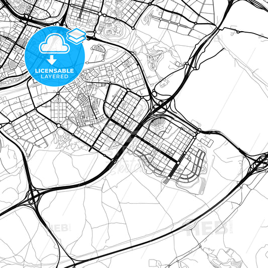 Layered PDF map of Villa de Vallecas, Madrid, Spain