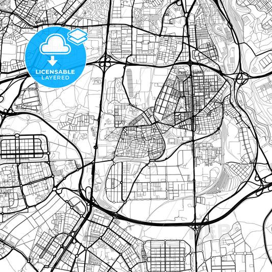 Layered PDF map of Villaverde, Madrid, Spain