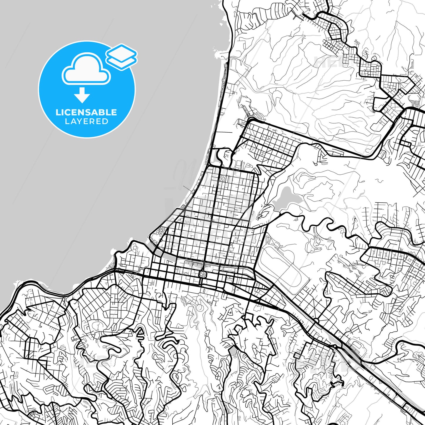 Layered PDF map of Vina del Mar, Chile