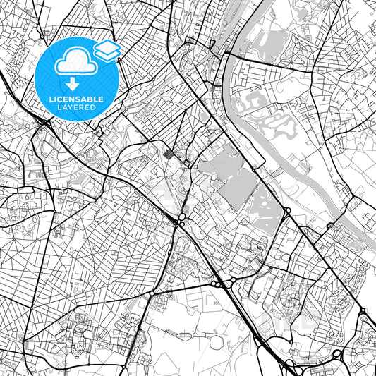 Layered PDF map of Viry-Châtillon, Essonne, France