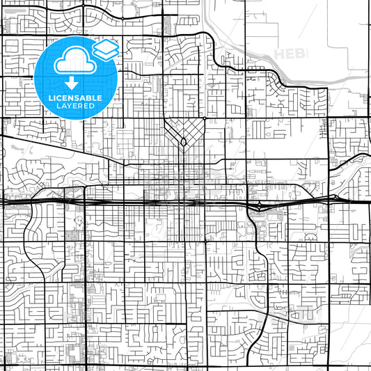 Layered PDF map of Visalia, California, United States