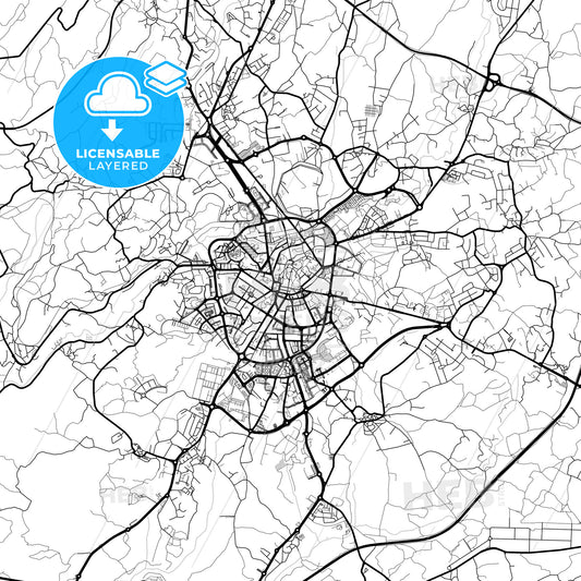 Layered PDF map of Viseu, Viseu, Portugal