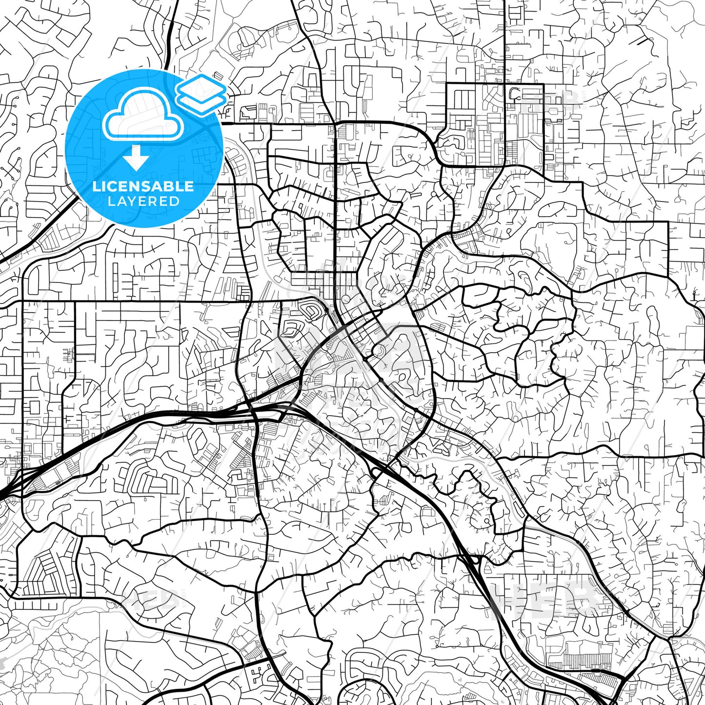 Layered PDF map of Vista, California, United States