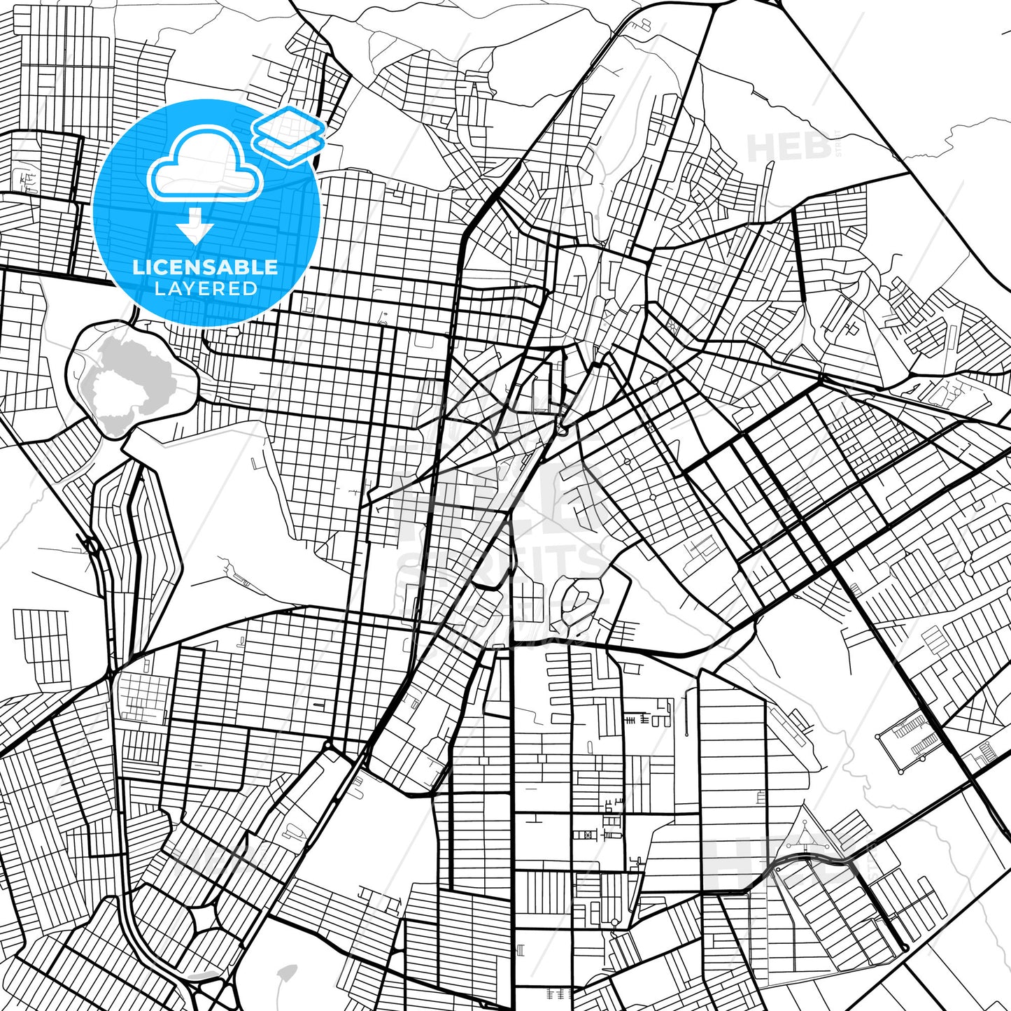 Layered PDF map of Vitoria da Conquista, Brazil