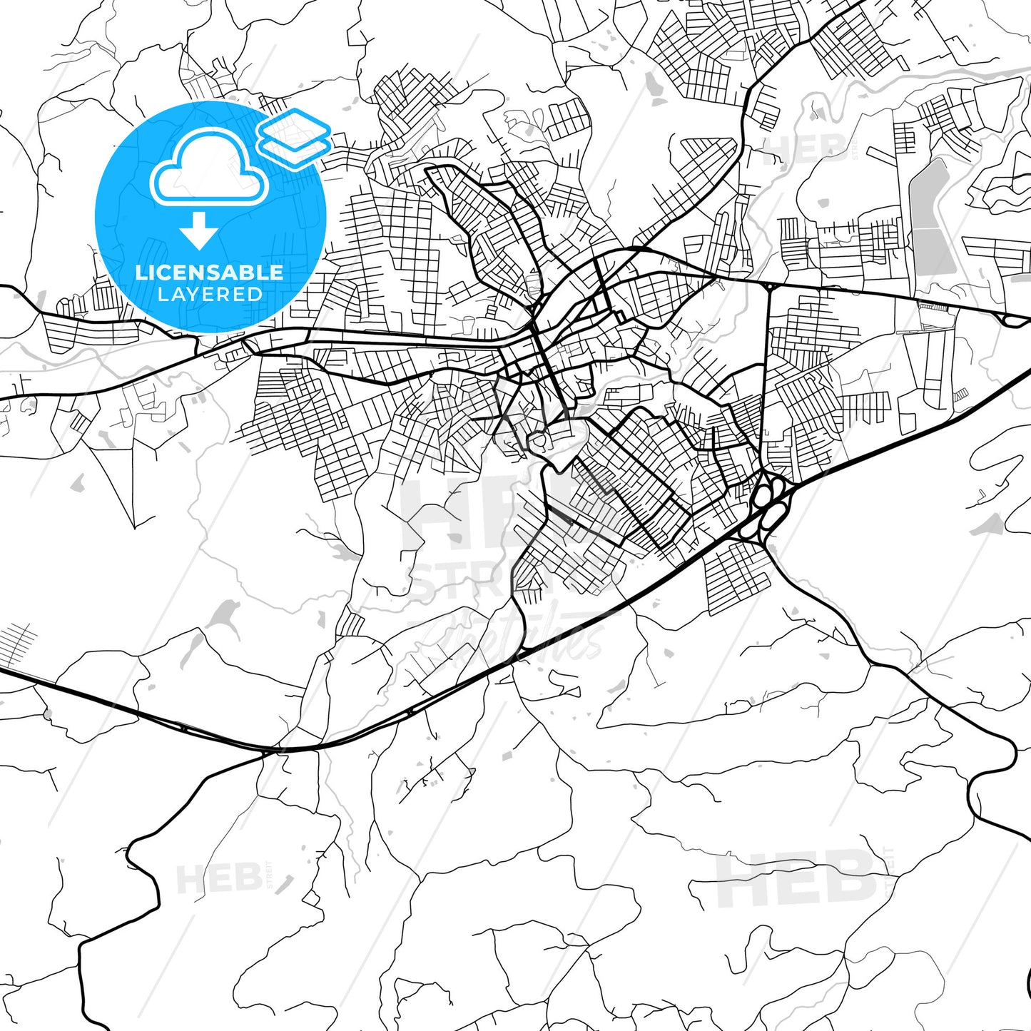 Layered PDF map of Vitoria de Santo Antao, Brazil