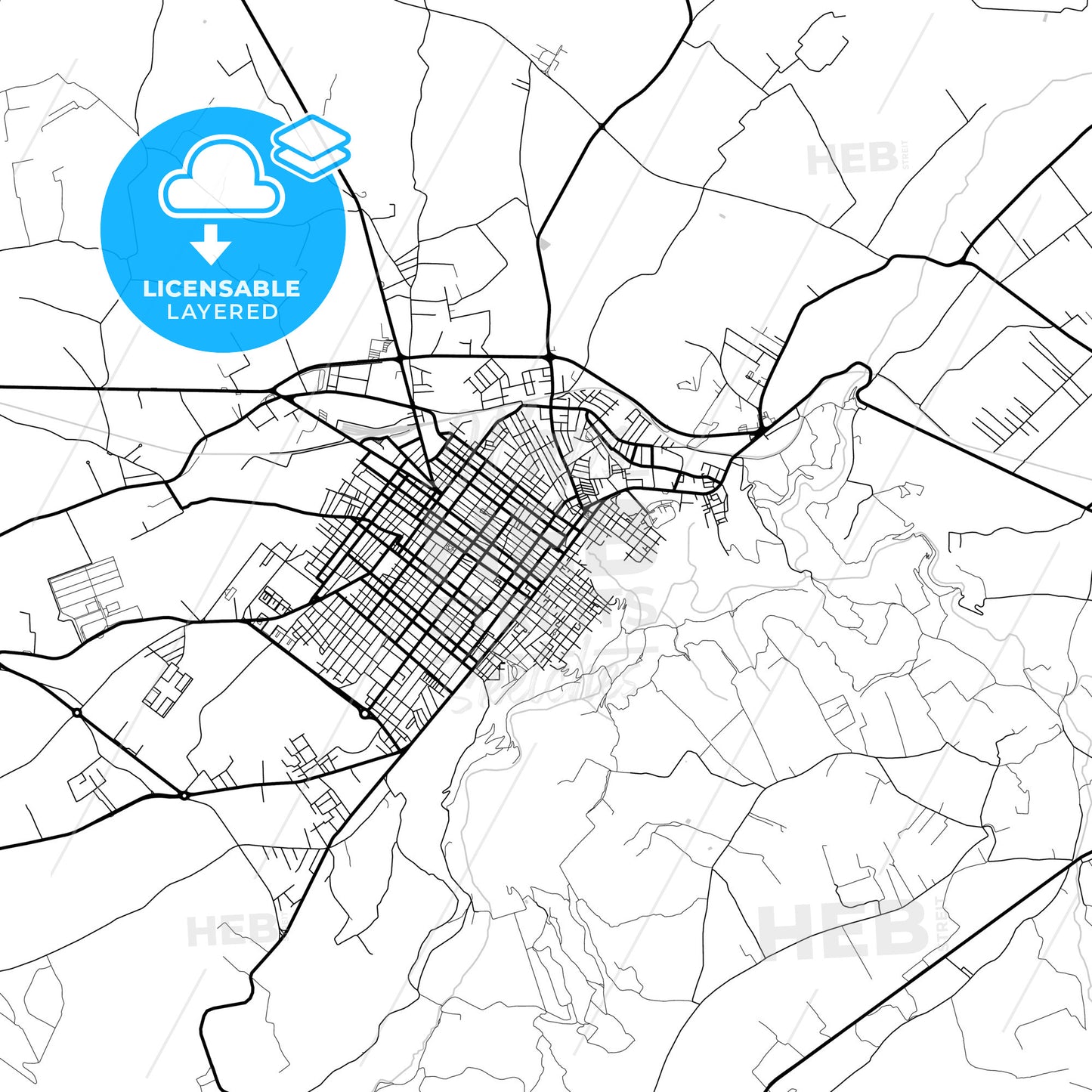 Layered PDF map of Vittoria, Sicily, Italy