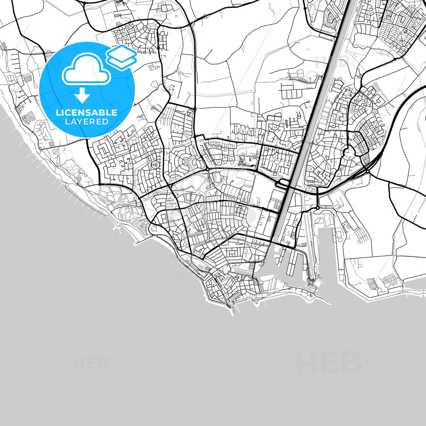 Layered PDF map of Vlissingen, Zeeland, Netherlands