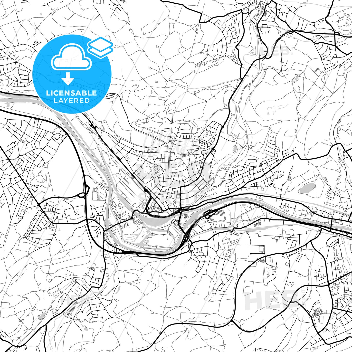 Layered PDF map of Volklingen, Saarland, Germany